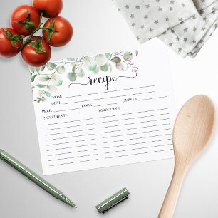 Greenery Eucalyptus Vrijgezellenfeest Recipe Kaart