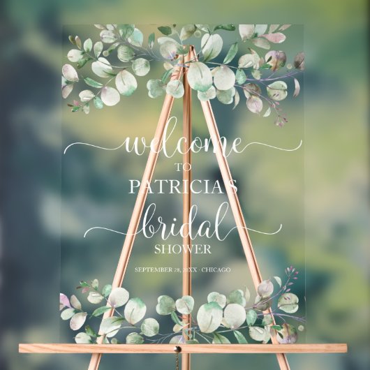 Greenery Eucalyptus Vrijgezellenfeest Welkom Acryl Bord (Neutraal)