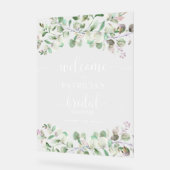 Greenery Eucalyptus Vrijgezellenfeest Welkom Acryl Bord (Hoek)