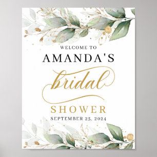 Greenery eucalyptus vrijgezellenfeest welkomstbord poster