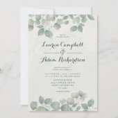 Greenery Eucalyptus Watericolor Sage Green Wedding Kaart (Voorkant)