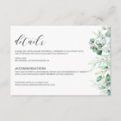 Greenery Eucalyptus Waterverf - Elegant Informatiekaartje (Voorkant)