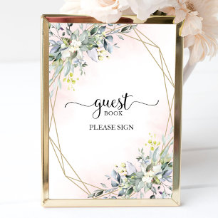 Greenery Eucalyptus Waterverf Guest Book Sign Poster