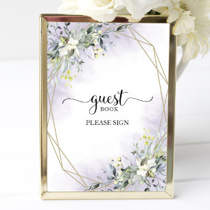 Greenery Eucalyptus Waterverf Guest Book Sign Poster