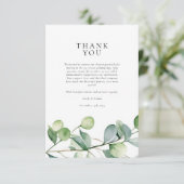 Greenery Eucalyptus Waterverf Wedding Bedankkaart (Staand voorkant)