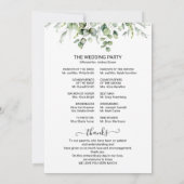 Greenery Eucalyptus Waterverf Wedding Programme Kaart (Achterkant)