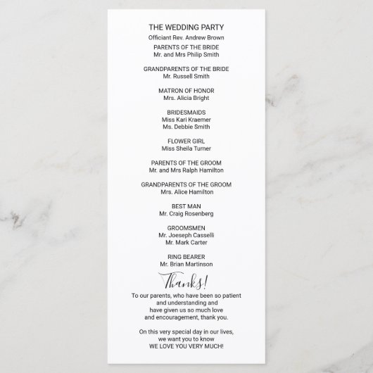 Greenery Eucalyptus Waterverf Wedding Programme Programma (Achterkant)