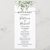 Greenery Eucalyptus Waterverf Wedding Programme Programma (Voorkant)