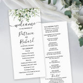 Greenery Eucalyptus Waterverf Wedding Programme Programma
