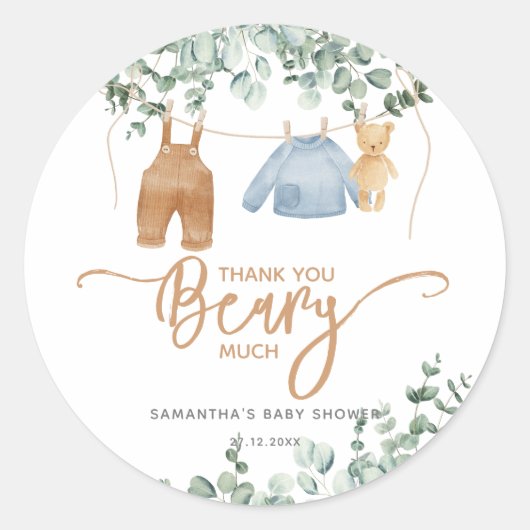 Greenery eucalyptus We kunnen snel wachten op Baby Ronde Sticker (Voorkant)