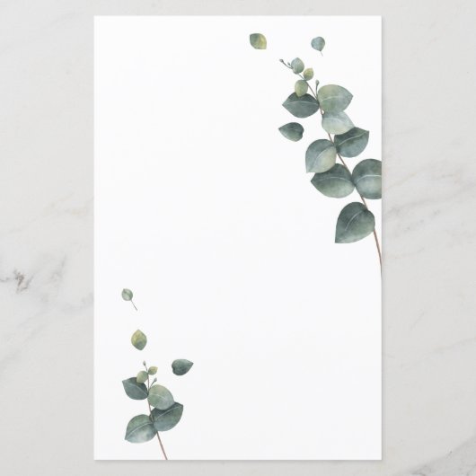 Greenery Eucalyptus Weddenschap-menu (Achterkant)