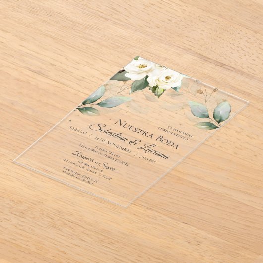 Greenery Eucalyptus Wedding Acryl Uitnodigingen (Laagn)
