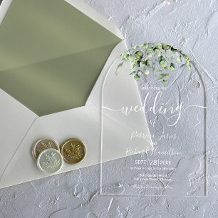 Greenery Eucalyptus Wedding Acryl Uitnodigingen