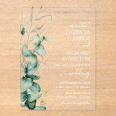 Greenery Eucalyptus Wedding Acryl Uitnodigingen (Voorkant)