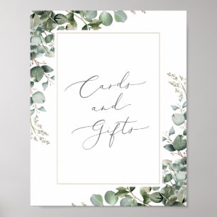 Greenery Eucalyptus Wedding Cards and Gifts Sign Poster