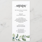 Greenery Eucalyptus Wedding Elopement Menu (Voorkant)