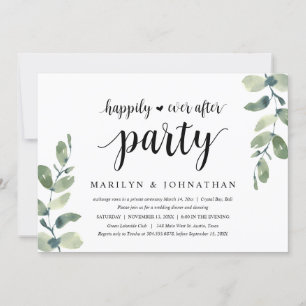 Greenery Eucalyptus, Wedding Elopement Party Kaart