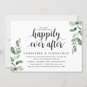 Greenery Eucalyptus, Wedding Elopement Party Kaart