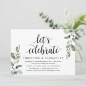 Greenery Eucalyptus, Wedding Elopement Party Kaart (Staand voorkant)