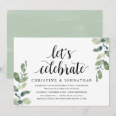 Greenery Eucalyptus, Wedding Elopement Party Kaart (Voorkant / Achterkant)