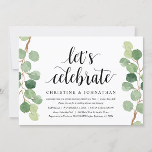 Greenery Eucalyptus, Wedding Elopement Party Kaart