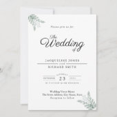 Greenery Eucalyptus Wedding Invitation Kaart (Voorkant)