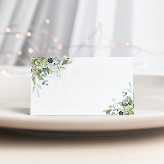 Greenery eucalyptus wedding place cards kaart