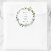 Greenery Eucalyptus Wedding Ronde Sticker (Tas)
