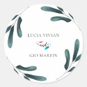 Greenery Eucalyptus Wedding Ronde Sticker (Voorkant)