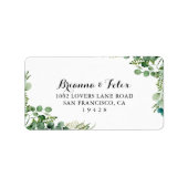 Greenery Eucalyptus Wedding RSVP Adres Label (Voorkant)