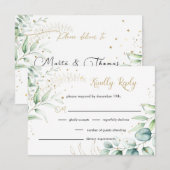 Greenery Eucalyptus Wedding RSVP Kaartje (Voorkant / Achterkant)
