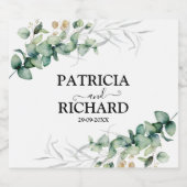 Greenery Eucalyptus Wedding Sparkling Wijnetiket (Enkel label)