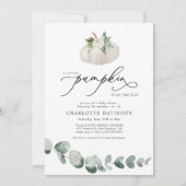 Greenery Eucalyptus White Pumpkin Boho Baby shower Kaart (Voorkant)