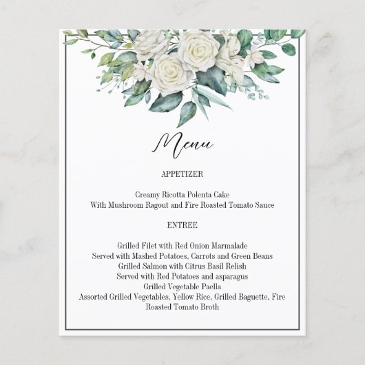 Greenery eucalyptus white roses bruiloft (Voorkant)