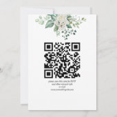 Greenery eucalyptus white roses trouwuitnodiging kaart (Achterkant)