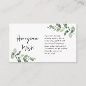 Greenery Eucalyptus, zwarte inkt, Honeymoon Wish E Informatiekaartje (Voorkant)