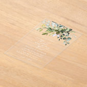 Greenery, Eucalyptusbladeren, botanische bruiloft Acryl Uitnodigingen (Laagn)