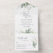 Greenery, Eucalyptusbladeren, botanische bruiloft All In One Uitnodiging (Binnen)