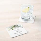 Greenery, Eucalyptusbladeren, botanische bruiloft Vierkante Kartonnen Onderzetter (Insitu)