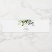 Greenery, Eucalyptusbladeren, botanische bruiloft Waterfles Etiket (Enkel label)