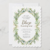 Greenery First Birthday Invitation Kaart (Voorkant)