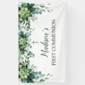 Greenery First Communion Banner backdrop (Verticaal)