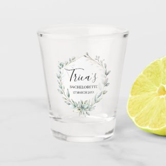 Greenery Floral Bachelorette Party Shot Glass Glas