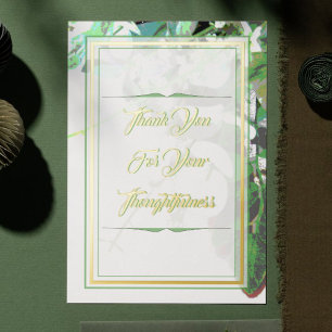 Greenery & Floral Botanical Wedding Hartelijk dank Folie Uitnodiging
