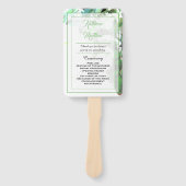 Greenery & Floral Botanical Wedding Programme Hand Handwaaier (Voorkant)