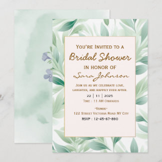 Greenery Floral Bridal Shower Invitation