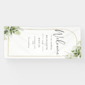 Greenery Floral Gold Arch Wedding Welcome Spandoek (Horizontaal)