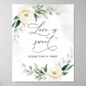 Greenery floral gold elegant Love is lief Poster (Voorkant)