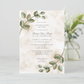 Greenery Floral Gold Natuur Celebration of Life Kaart (Staand voorkant)