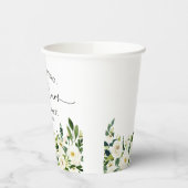 Greenery Floral Mr. en Mrs Heart Script Wedding Papieren Bekers (Links)